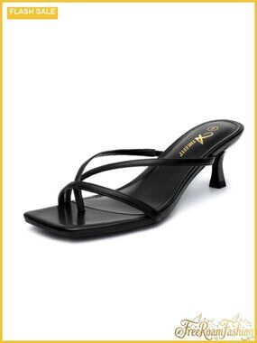 Strappy Kitten Heel Flip Flop Thong Sandals